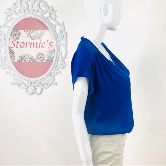 BCBGMaxAzria/Blue Sapphire Oversized Tie Waist Top - Picture 3 of 8